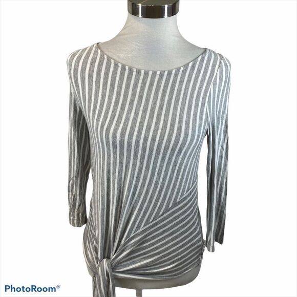 ModCloth Long Sleeved Side Knot Striped T-Shirt Sm‎ - Picture 2 of 10